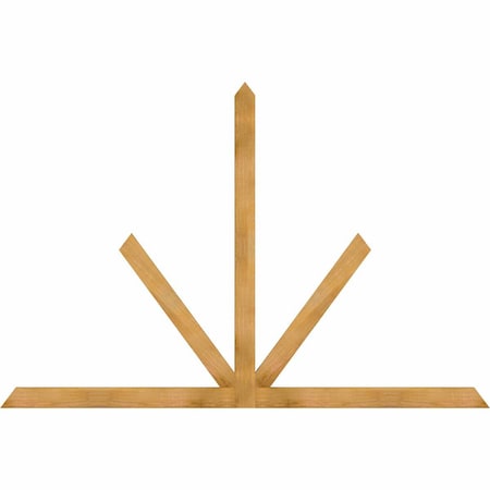 Ekena Millwork Saratoga Rough Sawn Timber Gable Bracket, Western Red Cedar, 96"W x 64"H x 2"D x 4"F, 16/12 Pitch GBW096X64X0204SAR00RWR